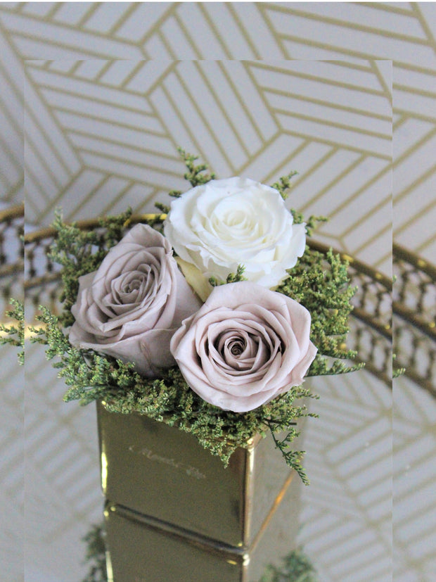 Tray Arrangement Trhee Roses