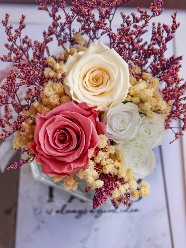 Tray Arrangement Two Roses